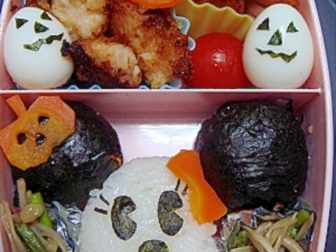 ミニーちゃんおばけのハロウィン弁当